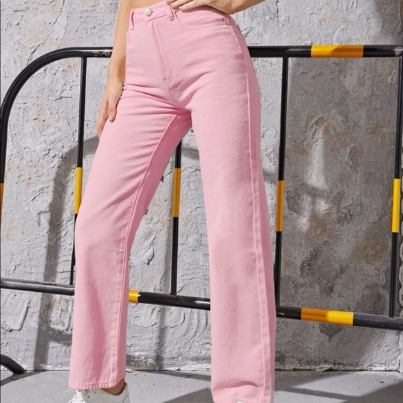 SHEIN Denim - SHEIN High Waisted Straight Leg Jean